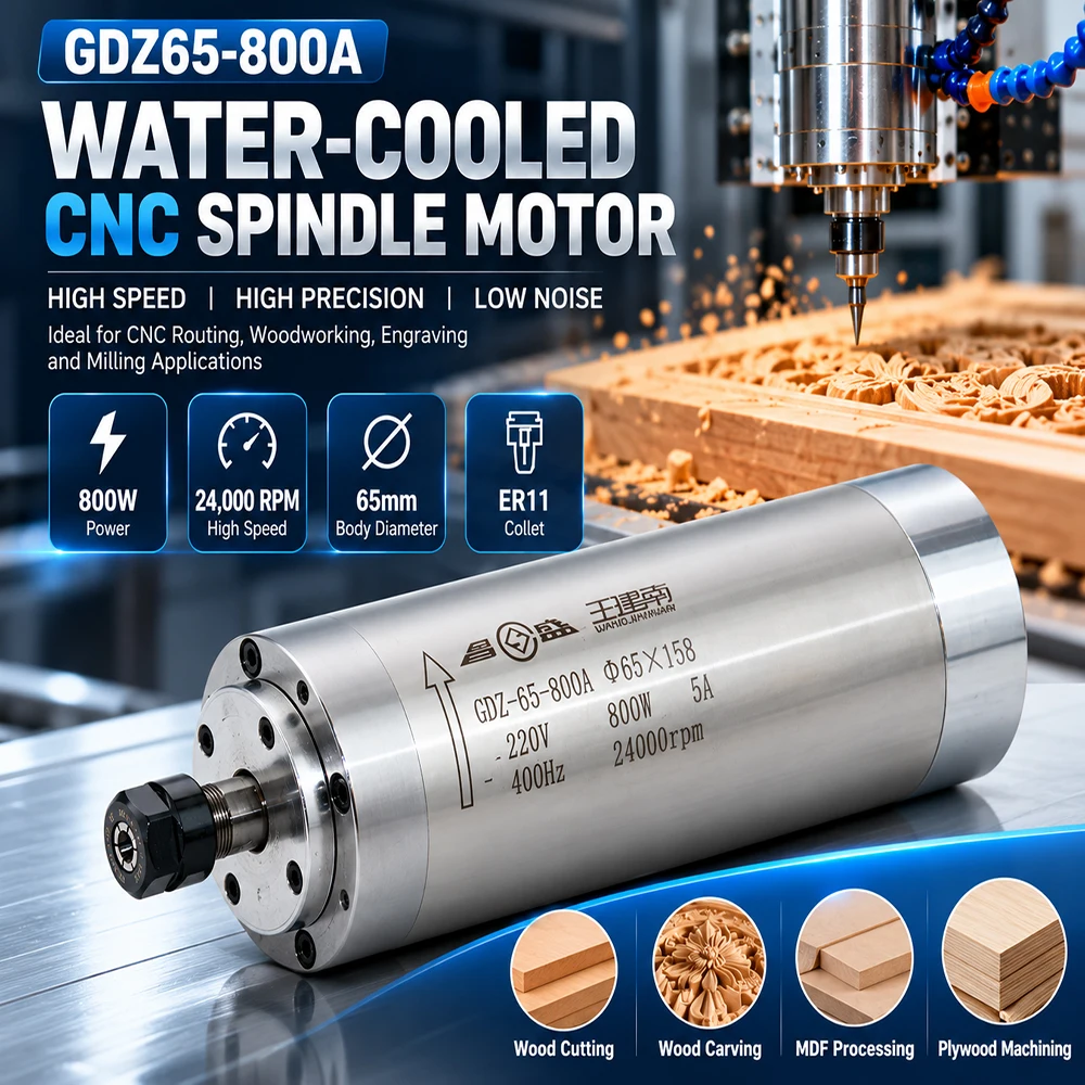 800W GDZ65-800W 220V Water Cooled CNC Spindle Motor ER11 for CNC Router Engraving Machine