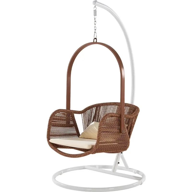 

Outdoor rattan swing courtyard family villa rocking chair outdoor leisure swing, balcony swing chair