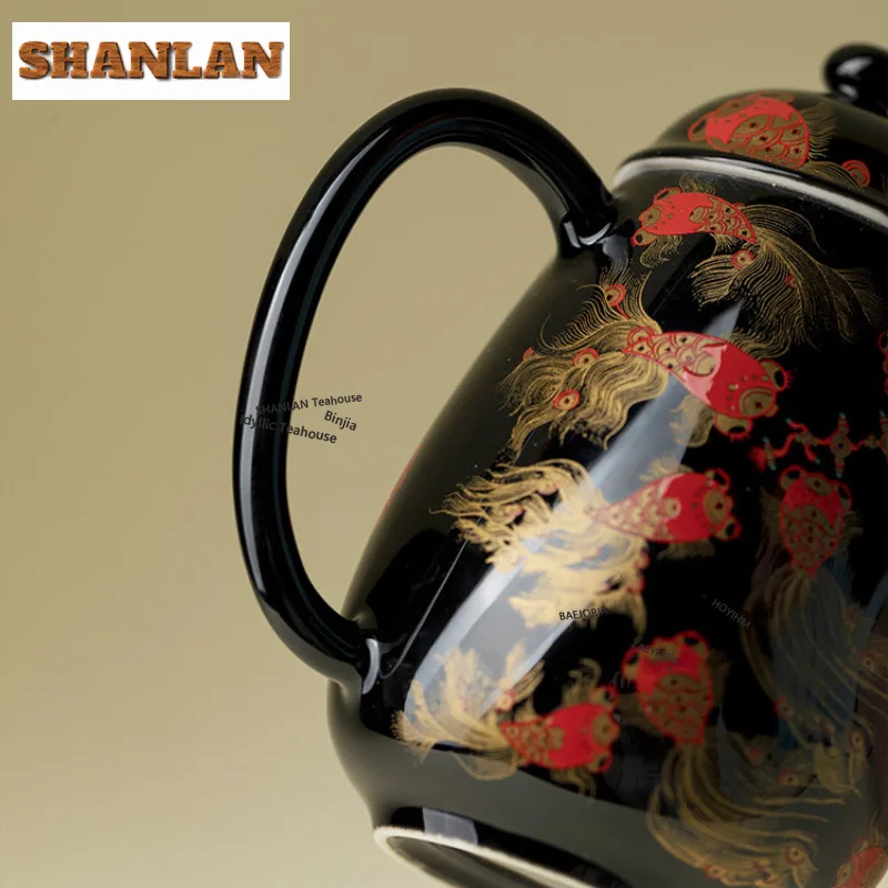 HOYIHM 190ml Fish Leaping Treasure Teapot Vintage Tea Infuser Pot Tea Maker Kettle with Strainer Chinese Tea Cafes Supplies Gift - view 4