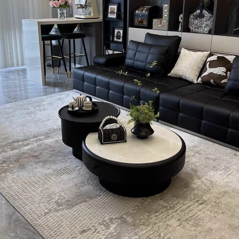 Italian minimalist coffee table light luxury shining living room advanced lifting storage tea table