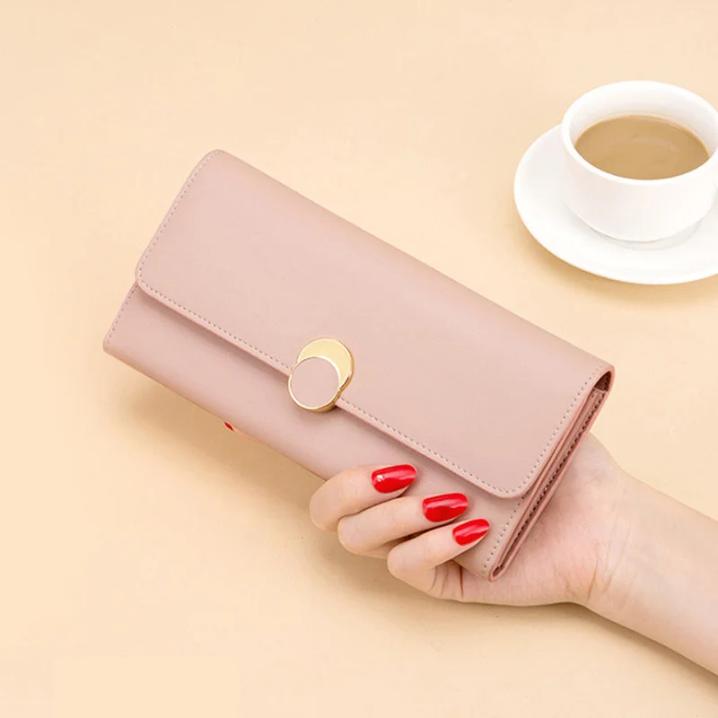 

Genuine Leather Female Long Wallets Europe Classic Women Phone Clutch Bag Brand Design Luxury Ladies Money Pocket Wallet 2022