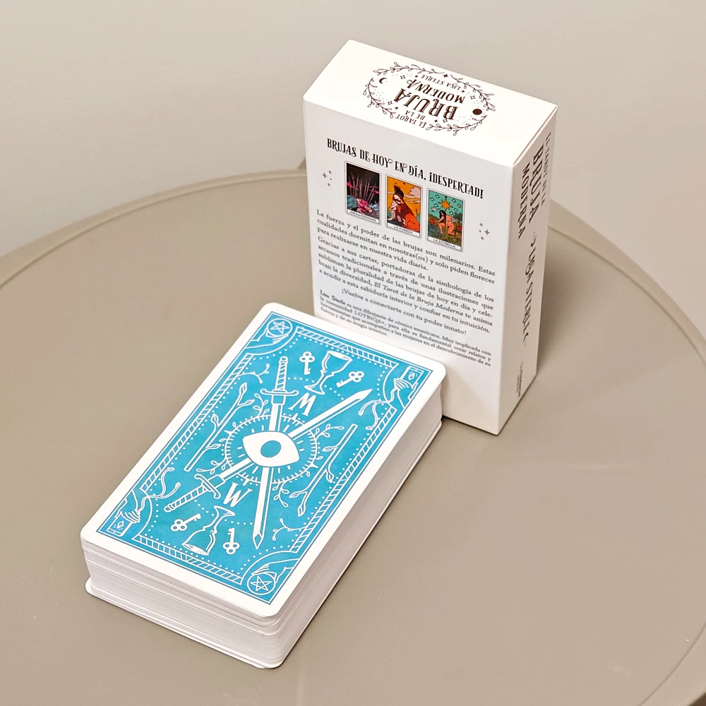 Baraja de Tarot de bruja moderna en idioma español, 78 Uds., cartas de Tarot que combinan con diversos cuerpos, moda de hasta minutos, 10,3*6cm