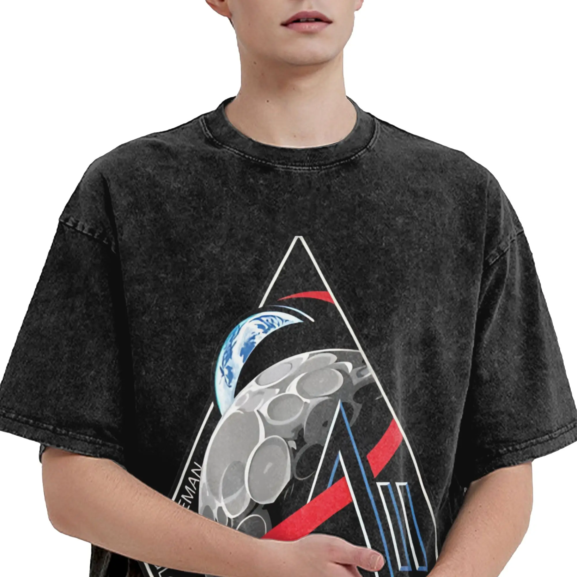 Harajuku Washed Shirts Artemis II Mission To The Moon 2026 Artemis Apparel Fashion T-Shirts Oversize Short Sleeve Printed Tees