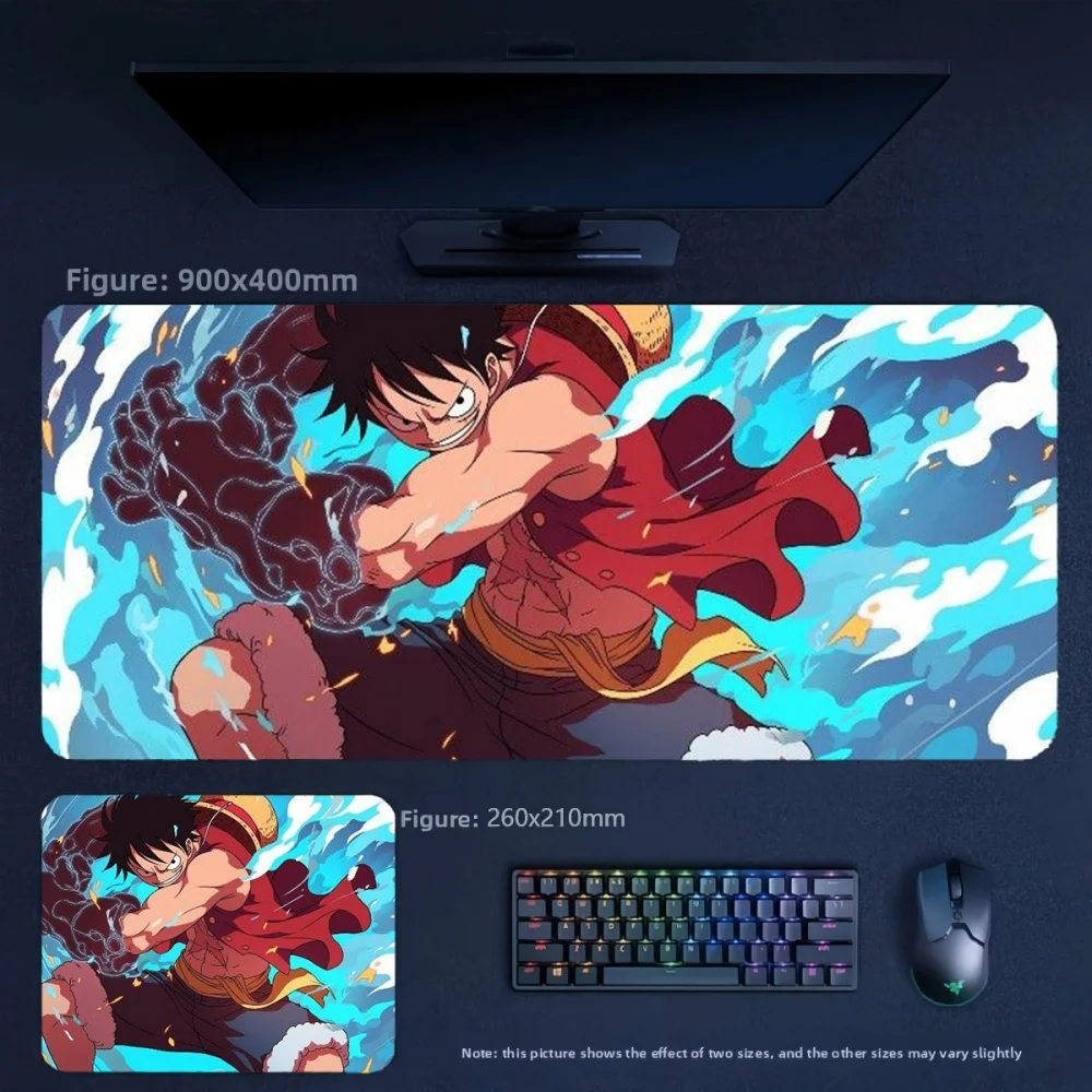 Large Size Keyboard Pad Table Mat High Quality Precision Edge Lock Boys E-sports Mouse Pad Cartoon ONE PIECE Leather Mouse Pad