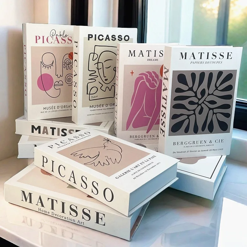 Matisse Fake Books For Decoration Storage Box Abstract Coffee Table Books Luxury Bedroom Decorative Book Bauhaus Boho Home Decor