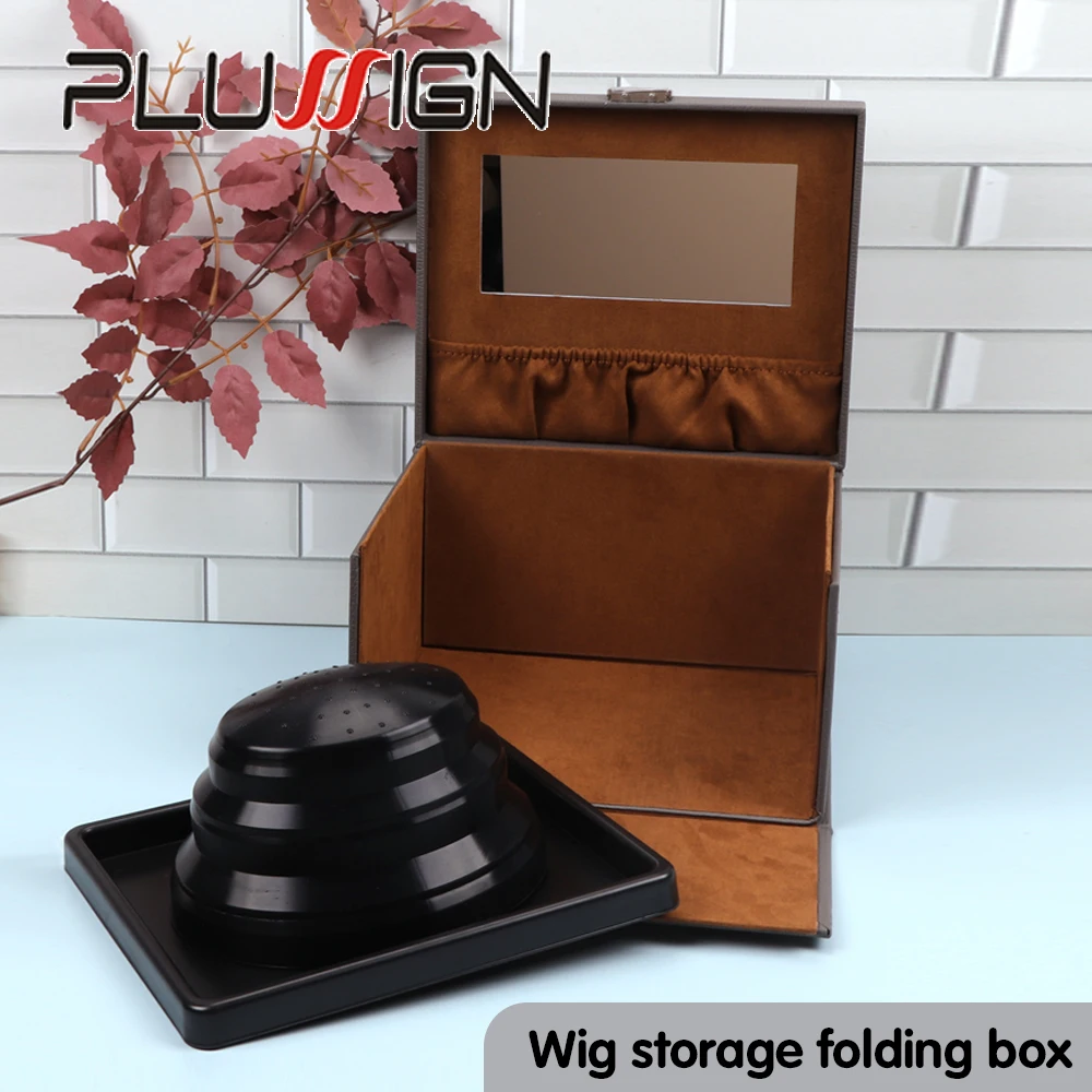 

1.16Kg Luxury Wig Storage Box Grey Dust-Proof Wig Display Box For Salon Hand Carry Wig Storage Box For Short Hair Toupee Wigs