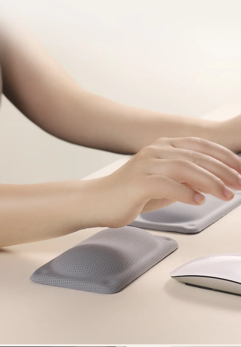 Hausdach-Silikon-Handgelenkauflage Mauspad Ergonomische Schreibtischunterlage für Büro und Gaming Weiß Grau 2 Formoptionen – Detail 5