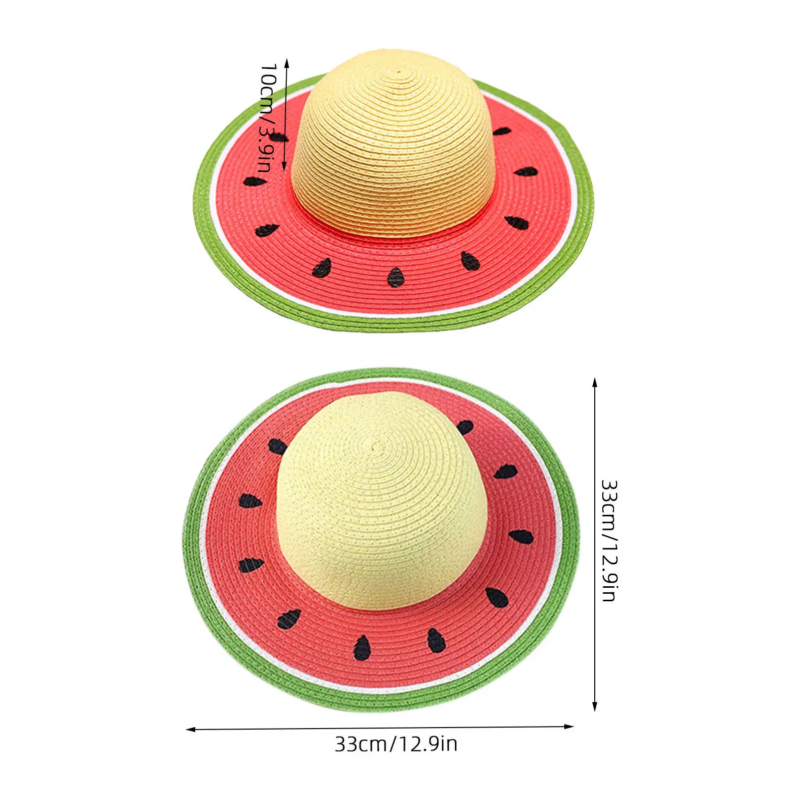 Kids Straw Sun Hat with Wide Brim, Breathable & Foldable UV Protection for Summer Beach and Outdoor Activities view 4