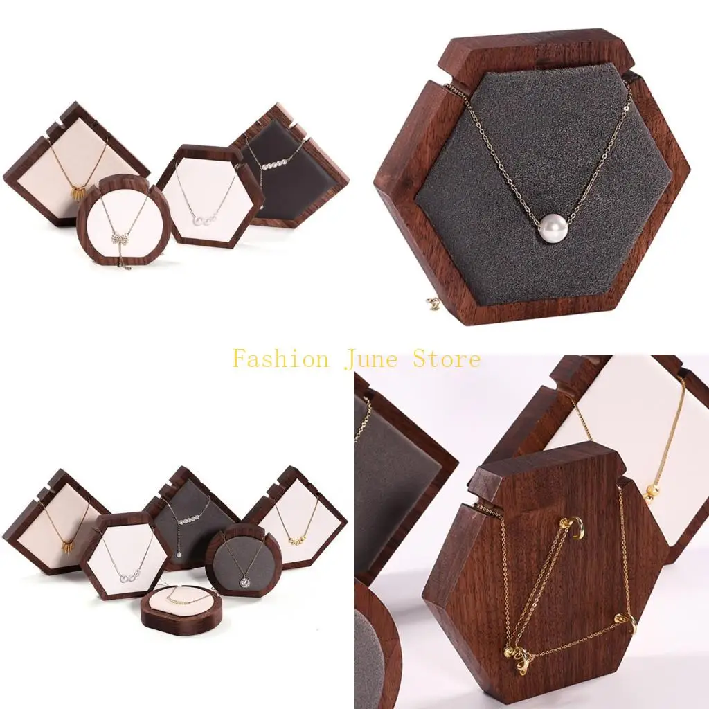 

N5KA Компактные деревянные органайзеры для ожерелья Простая настройка Держатель для отображения текстуры дерева Подходит для