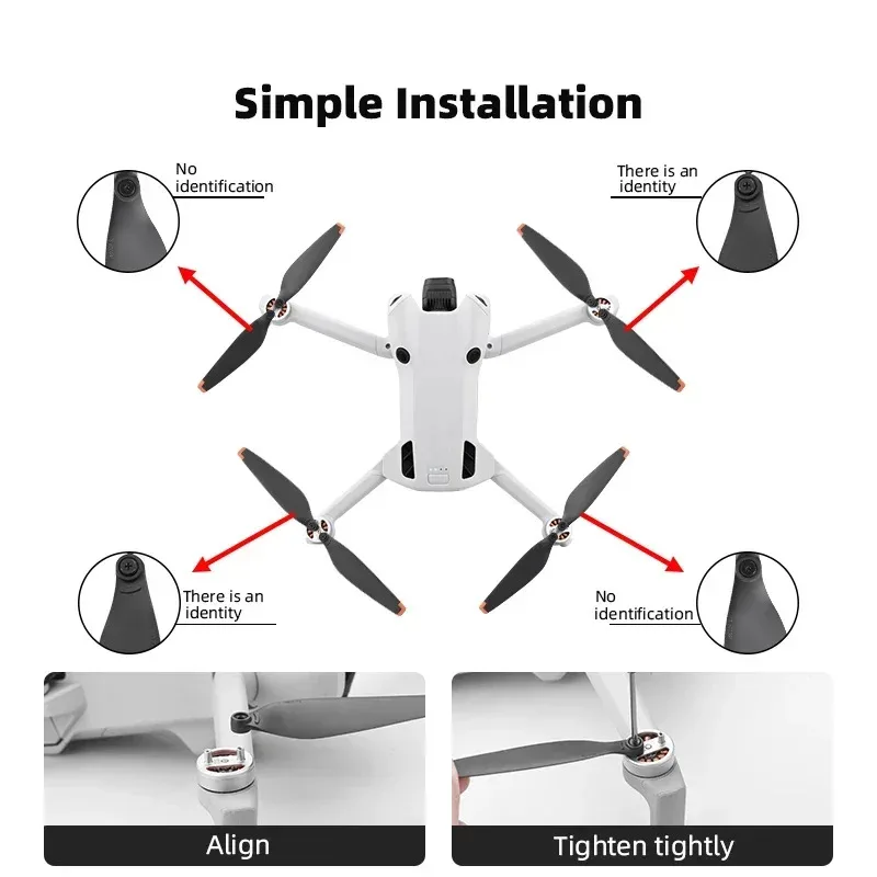 Remplacement de lame d'hélice pour accessoire de Drone DJI Mini 4 Pro, ventilateurs à ailes légers, 8 pièces
