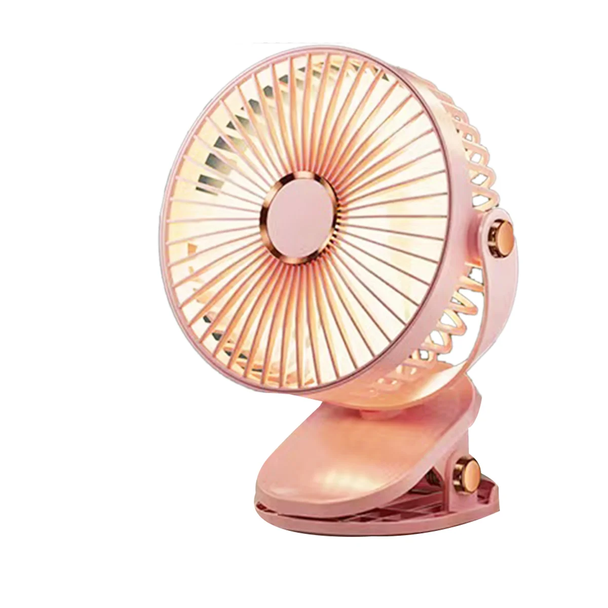 6 Inches Clip Fan Plug-in Usb Rechargeable Strong Wind Power Mini Mute Portable Desktop Office Fan,Pink