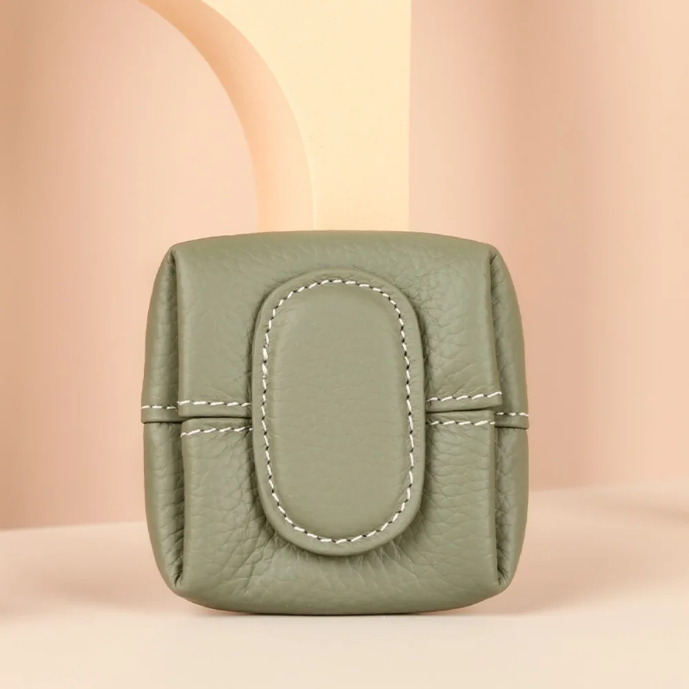 

Simple PU Leather Coin Purse with Buckle Lightweight Mini Pocket Wallet Key Storage Bag for Women