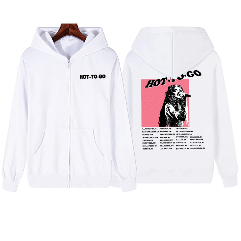 HOT TO GO Chappell Roan Zipper Hoodie HOT TO GO Music Hoodie Harajuku Pullover Tops Fan Gift Zipper Hoodie