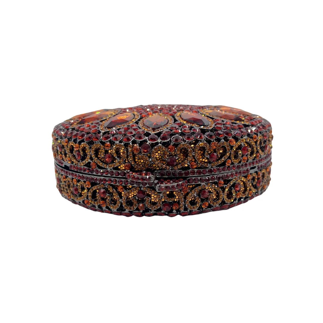 Brown Round Clutch, Organic Circular Evening Bag for Women. OEM Custom Minimalist Purse, Low MOQ Wholesale from Factory Direct