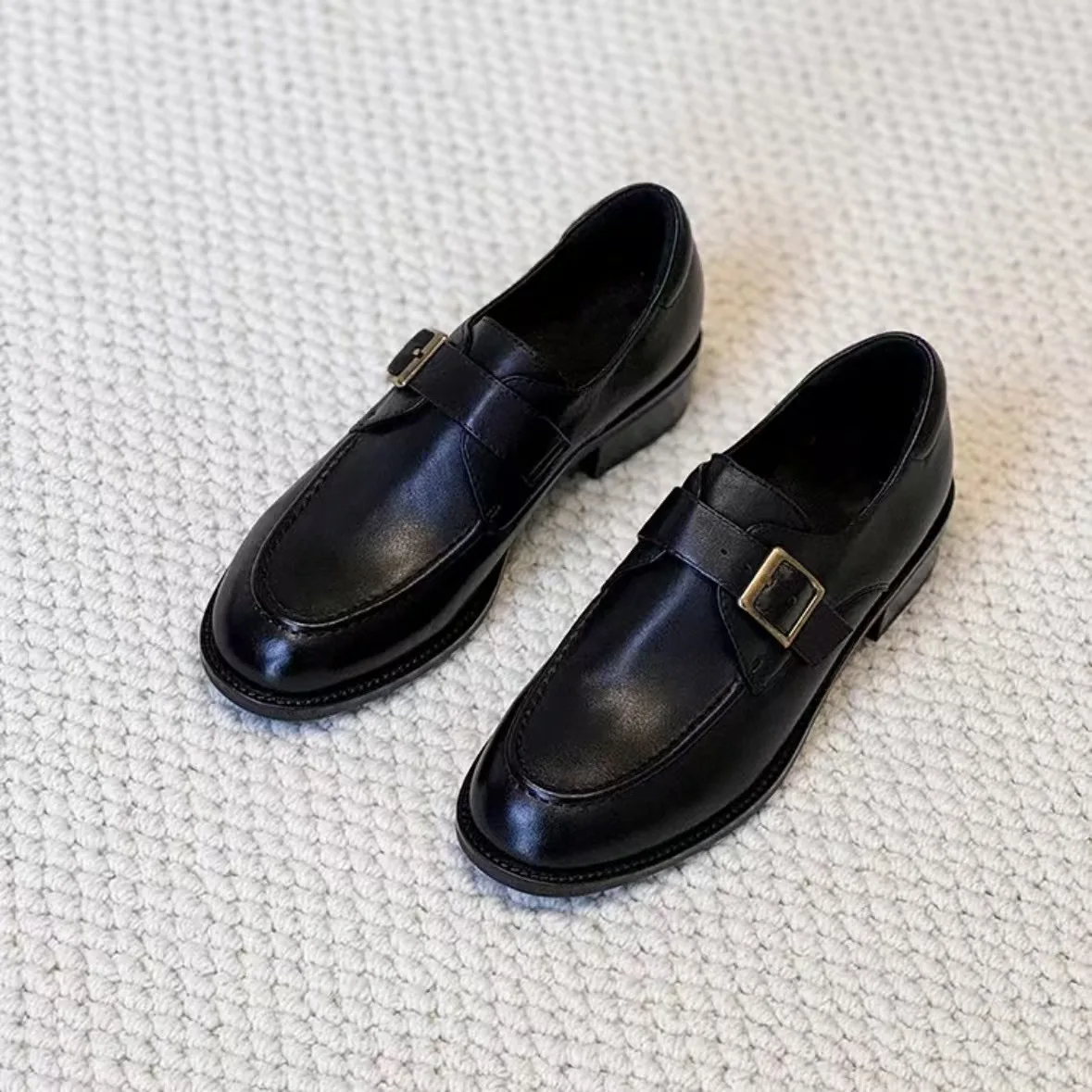 

Retro Britsh Style Women's Loafers 2025 Spring Autumn Casual Fashion Slip On Round Toe Office Work Flat Shoes Zapatillas Mujer