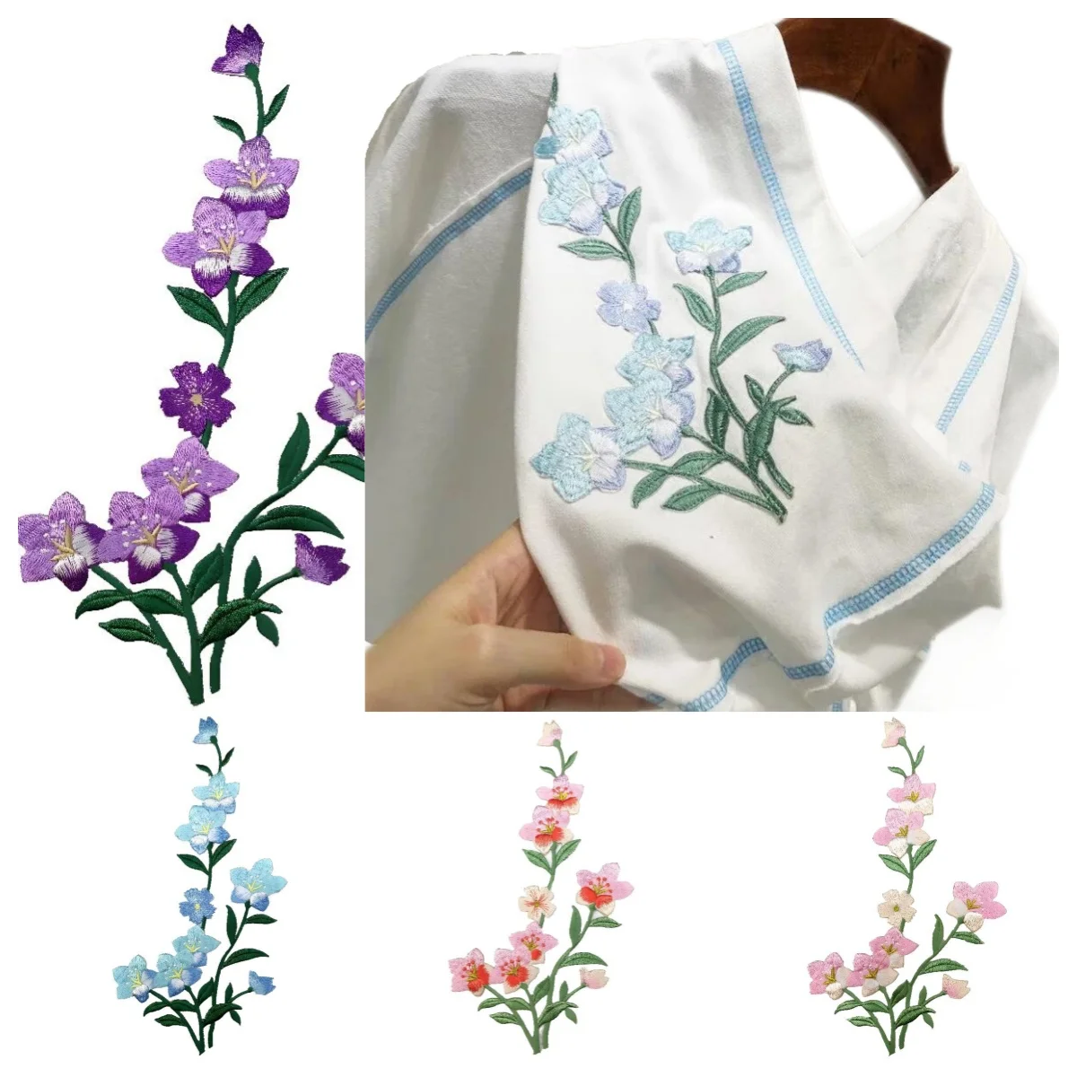 

Fashion Flower Ironing Stickers Embroidered Patches Decals Skirts Clothing Accessories Decorative Fabric Patches