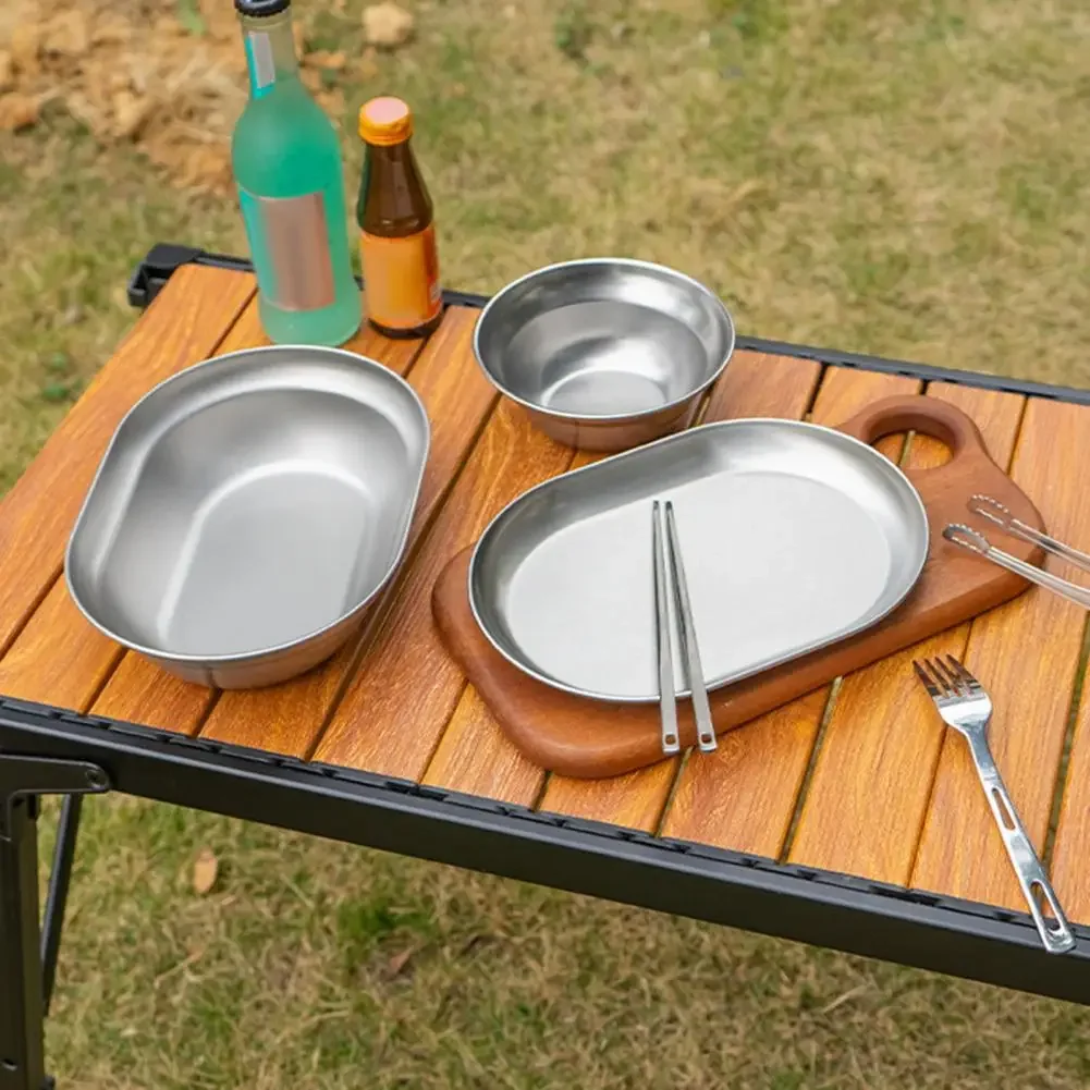 NOBANA Outdoor Portable Plates Camping Dinnerware Set with Polished Utensils Easy-to-clean Plates Camping Cooking Accessories