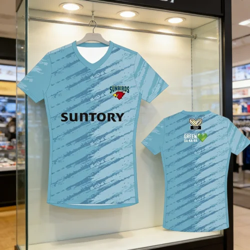 Camiseta de Voleibol Suntory Sunbirds 2026, Nueva Colección de Verano, Color Azul Claro, Texturizada, para Hombre y Mujer, Moda Familiar, para Niños