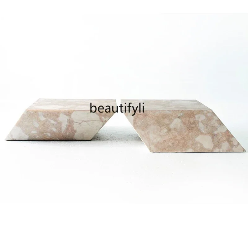 

Simple and creative modern marble coffee table, combined Nordic light luxury living room small apartment balcony coffee table