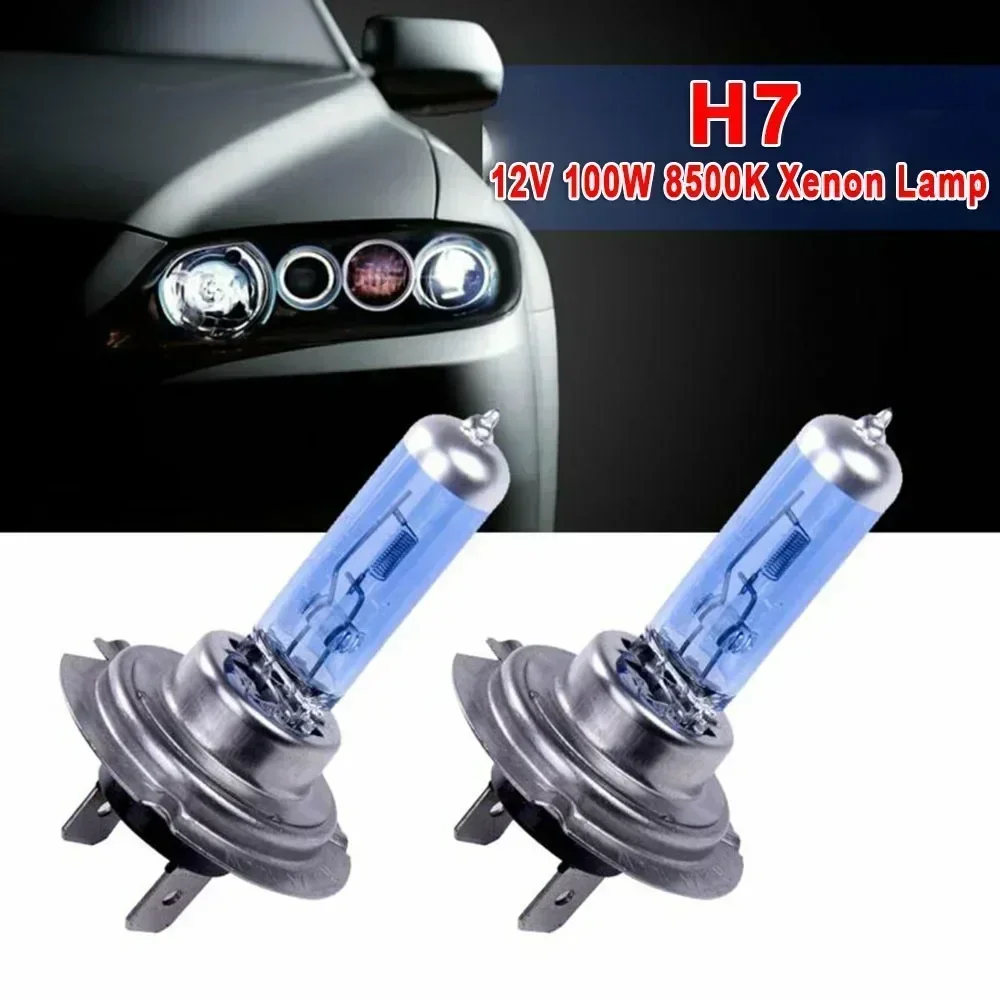 2Pcs Car Xenon H7 100W Slim Ballast Kit Xenon Headlight Bulb DC12V H7 Xenon Hid Kit 8500k Replace Halogen Lamp 100W Auto Lamp