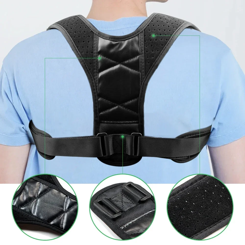 1PCS Back Posture Brace Belt Adjustable Clavicle Spine Back Shoulder Lumbar Posture Straightener for Women Men Spinal Alignment