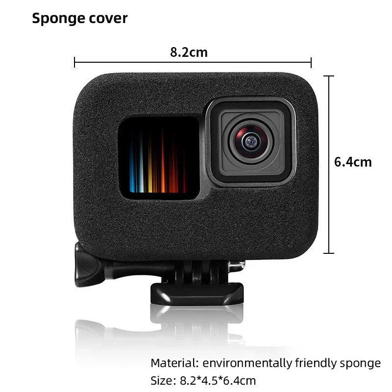 Windproof Case Windslayer Cover Housing Frame Wind Noise Sponge Reduction For Gopro Hero 12 11 10 9 Action Camera Accessories