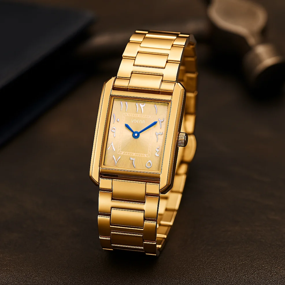 

Business Stainless Steel Strap Ultrathin case 3ATM Waterproof Arabic Numeral Dial Men's Own Brand Square Watch