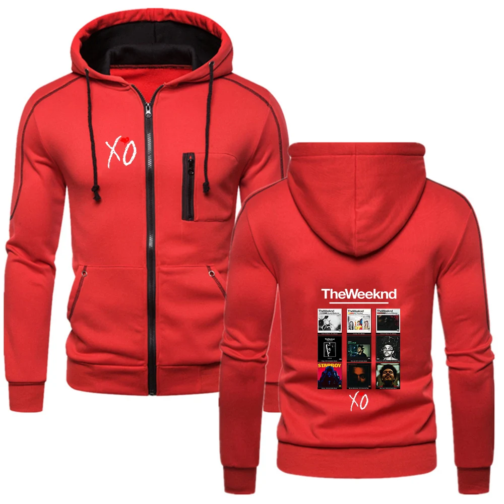 2026 The Weeknd Album Cover Graphic Spring And Autumn Men's New Solid Color  Hoodie Streetwear Long Sleeve Zipper Sweatshirts