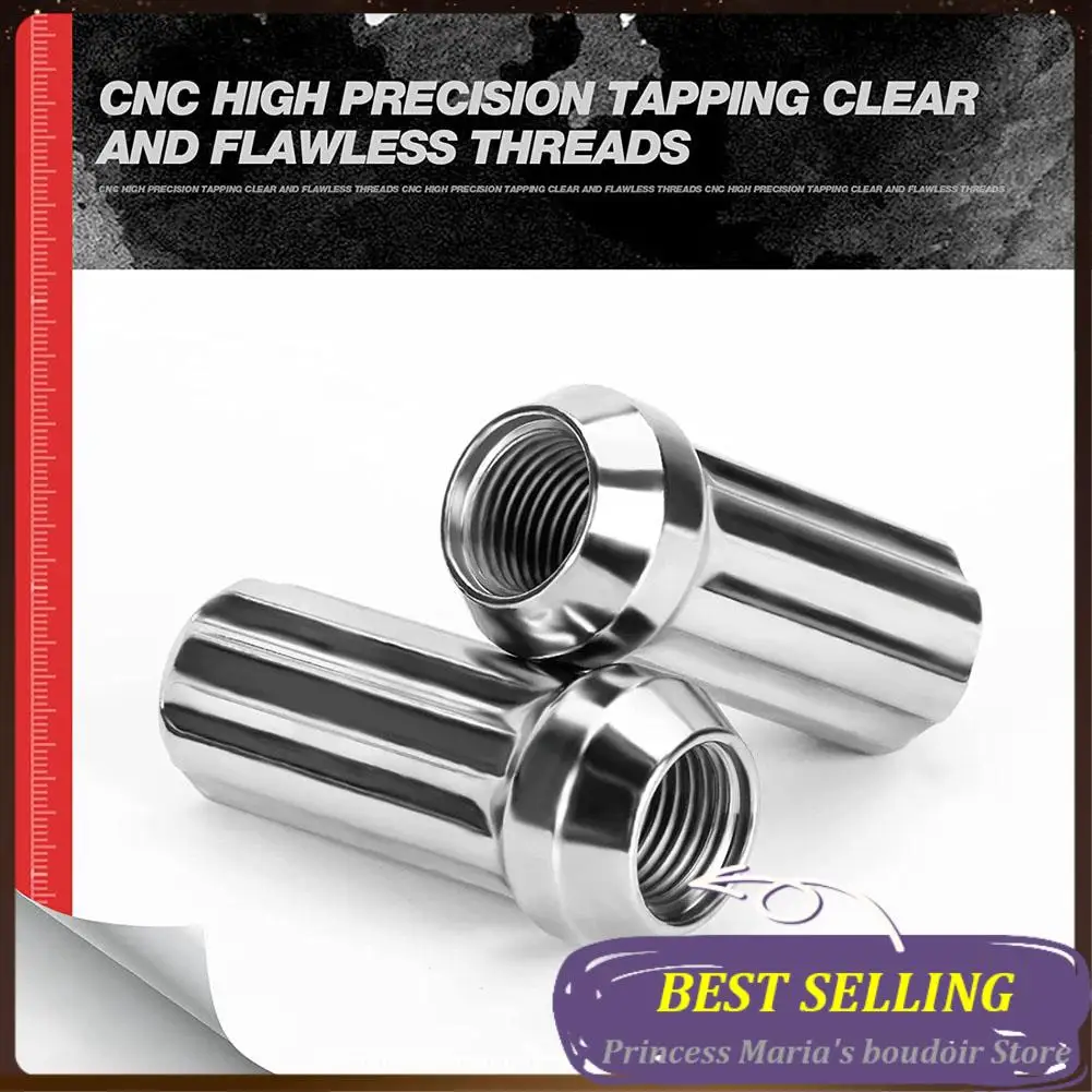 

AB30-M14X1.5 Wheel Lug Nuts,24 Pieces 14Mmx1.5 7 Spline Drive Awl Acorn Cone Lug Nuts 2 Inch Long Black With 2 Socket Key