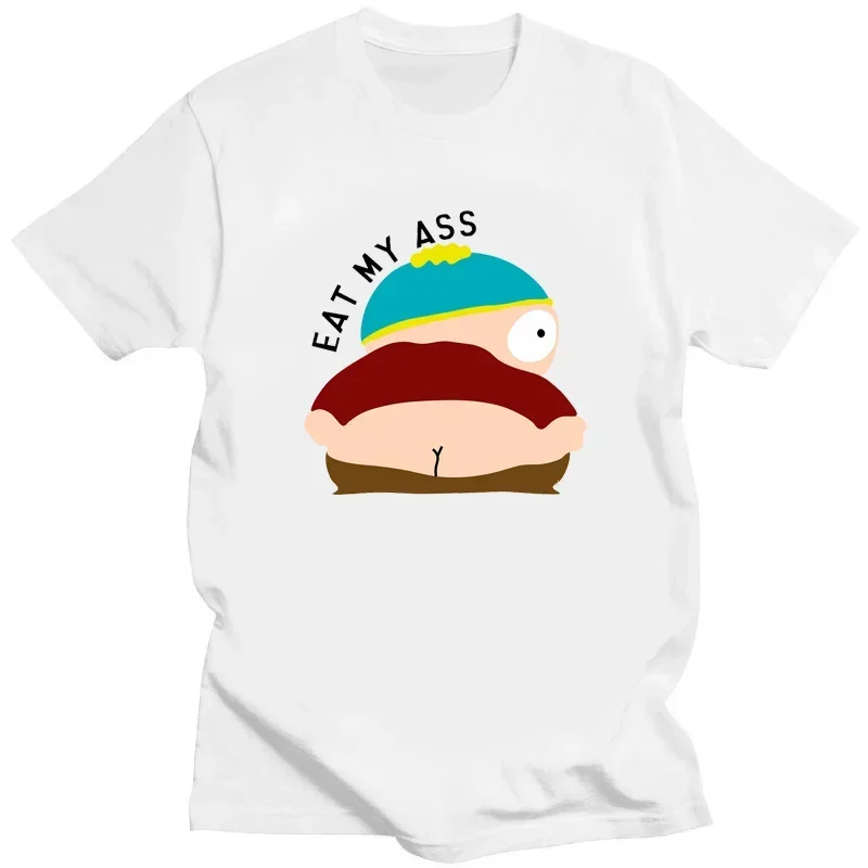 S-SouthPark Anime Men Vintage Humor T Shirt  Kawaii Comics Clothes Summer Cartoon Eat My Printed T-shirt harajuku oversized