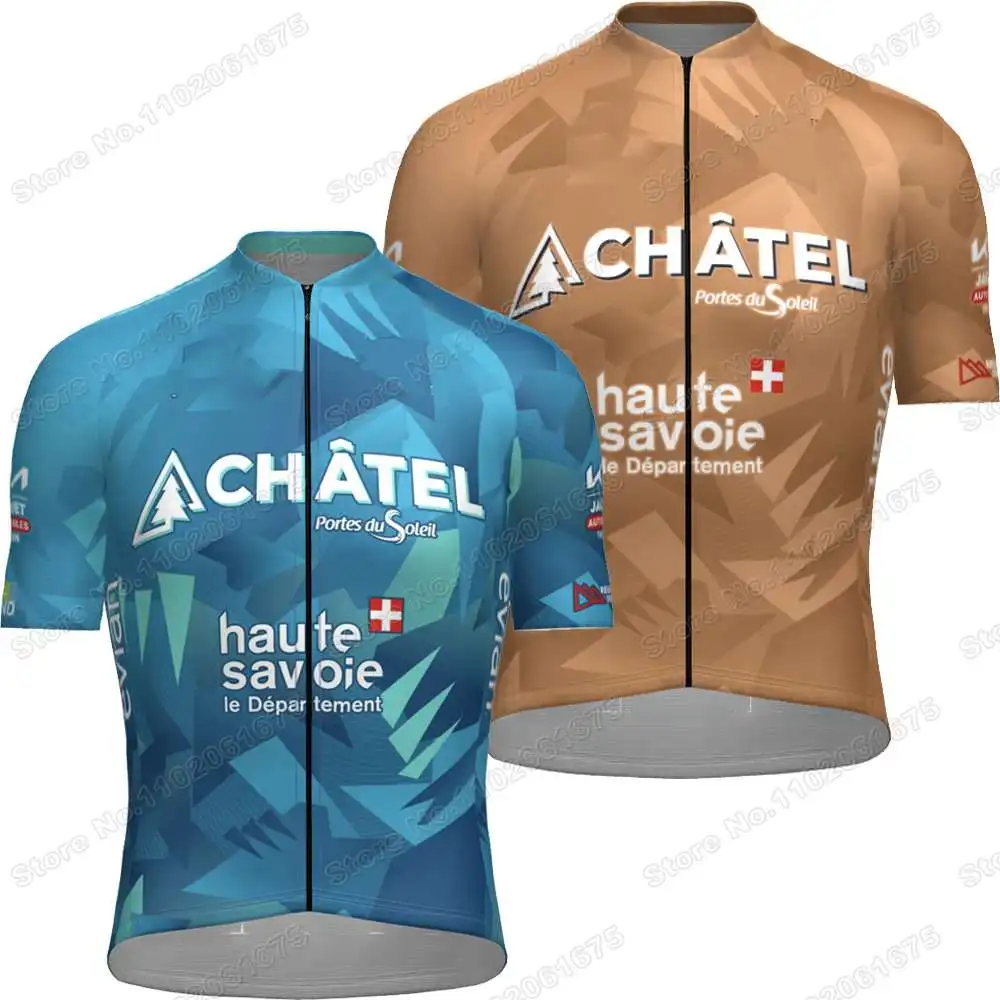 2023 Chatel Cycling Jersey Short Sleeve Men Haute Savoie Cycling Clothing Summer Road Bike Shirt Bicycle Tops MTB Maillot