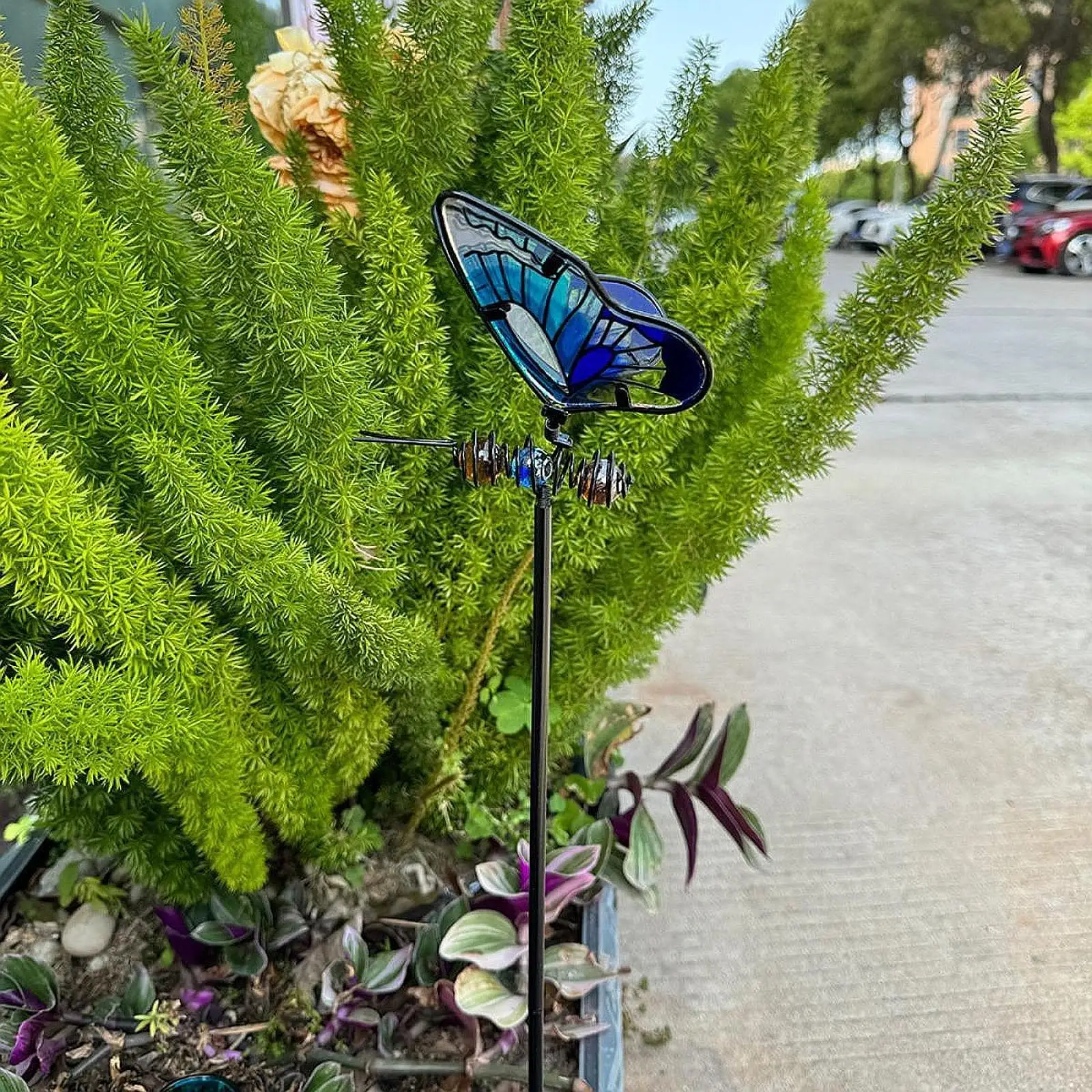 Butterfly Garden Stake Rustic Outdoor Decoration for Courtyard Patio Walkway