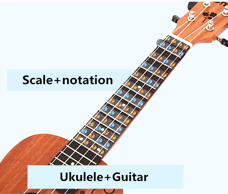 Guitar Ukulele Fretboard Note Sticker Fingerboard Scale Notation Ukelele Guitarra Parts Beginner Learn Faster Music Theory