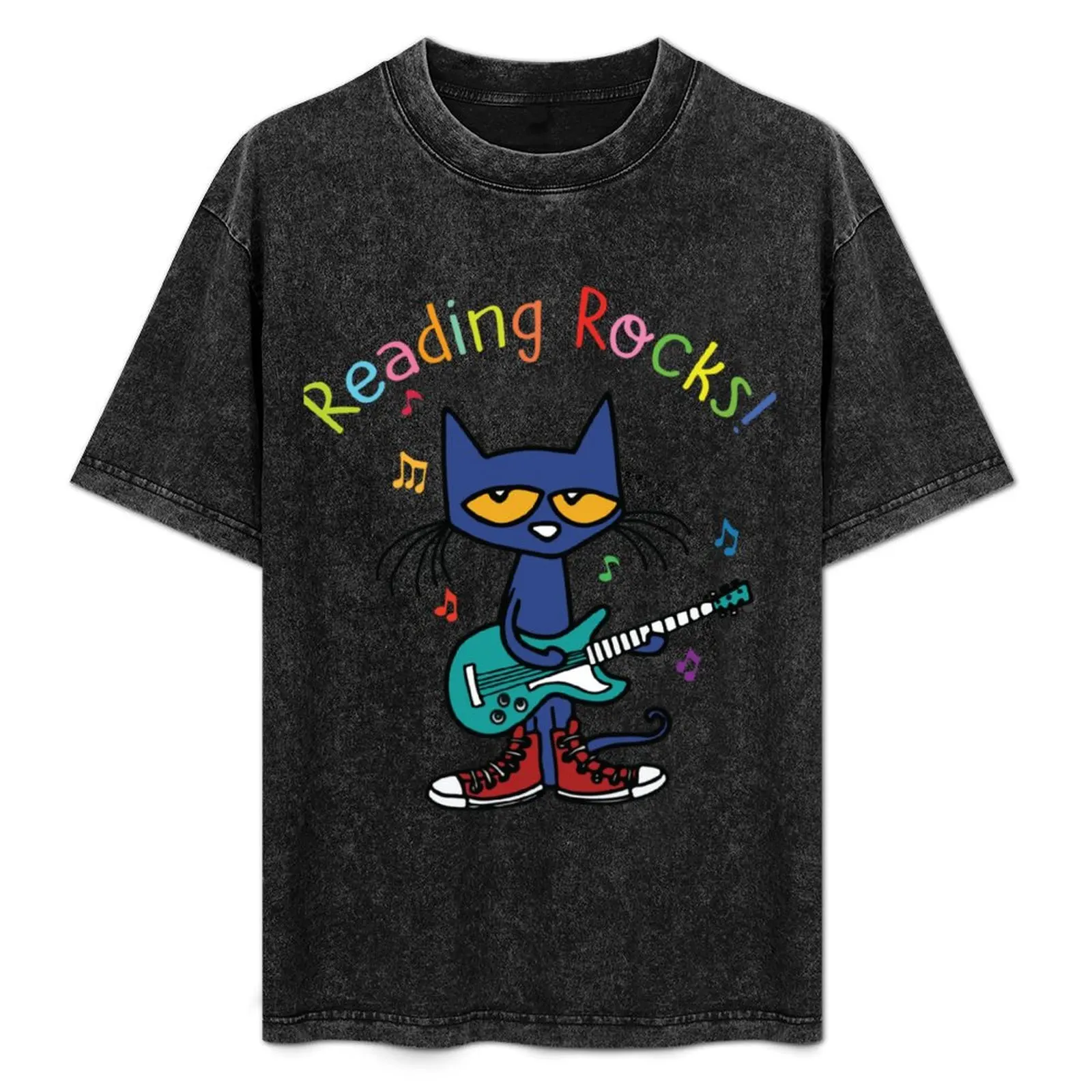 Reading rock pete the cat Classic T-Shirt topping plus size tops cheap stuff boys animal print men clothings
