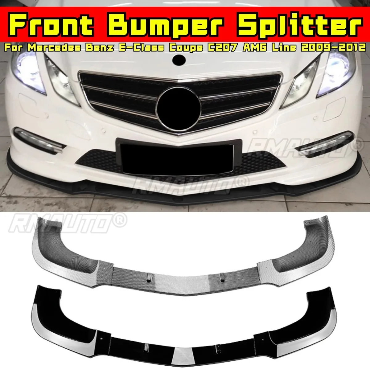 

Для Mercedes Benz E-Class Coupe C207 AMG Line 2009-2012 комплект кузова передний бампер сплиттер губ передний бампер спойлер автомобильные аксессуары