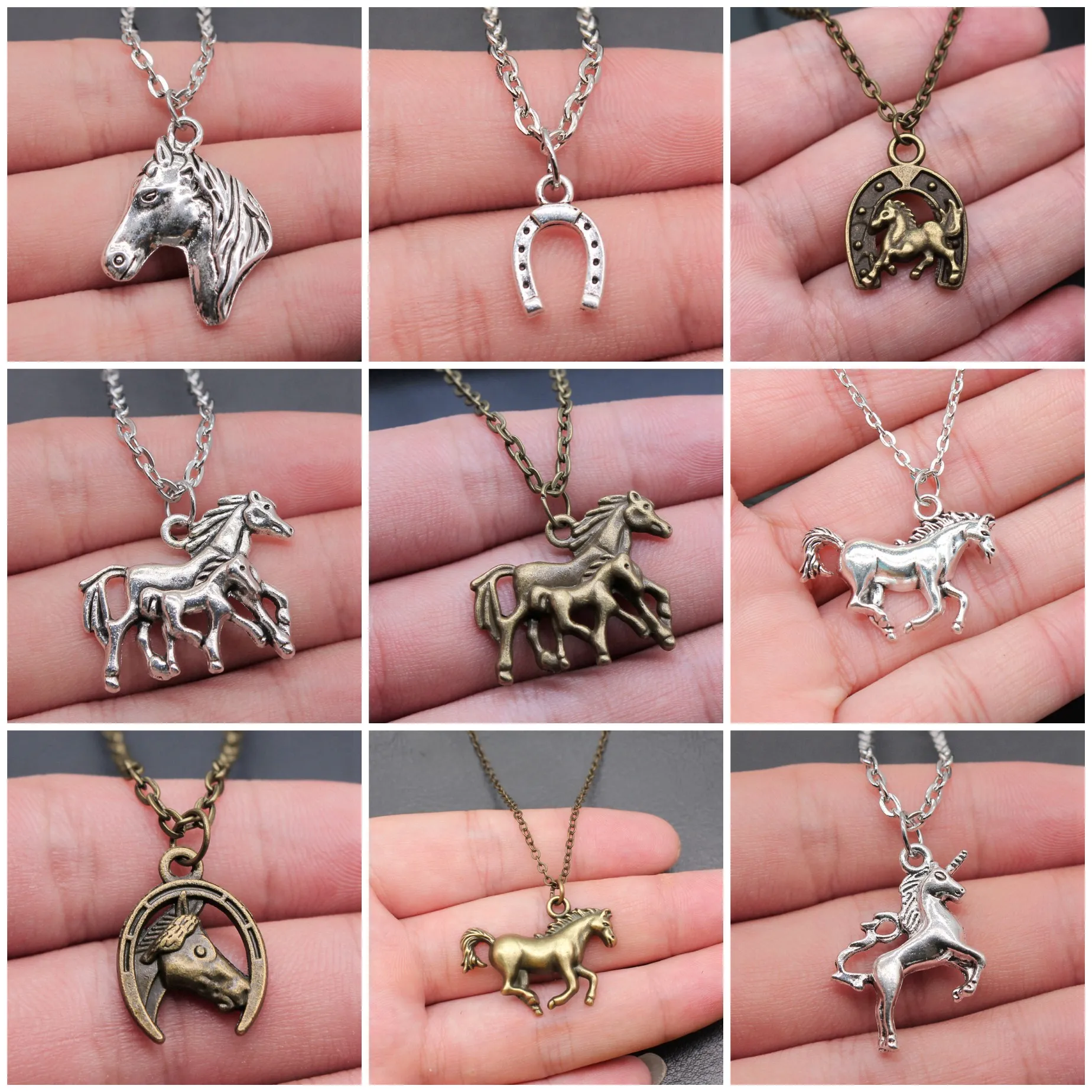 Horse Unicorn Fantasy Animal Charm Necklaces Pendant Necklaces For Women Girls Fashion Jewelry Gift