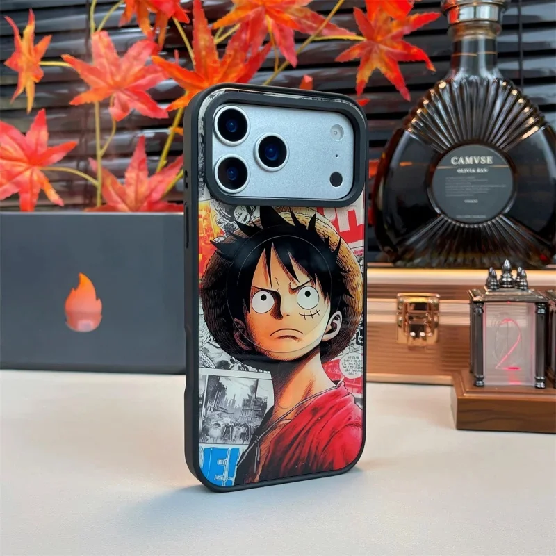 Japan Anime One Piece One Piece Magnetic Magsafe Phone Case for iPhone 11 12 13 14 15 16 17 Pro Max Plus Wanted Luffy Zoro Cover