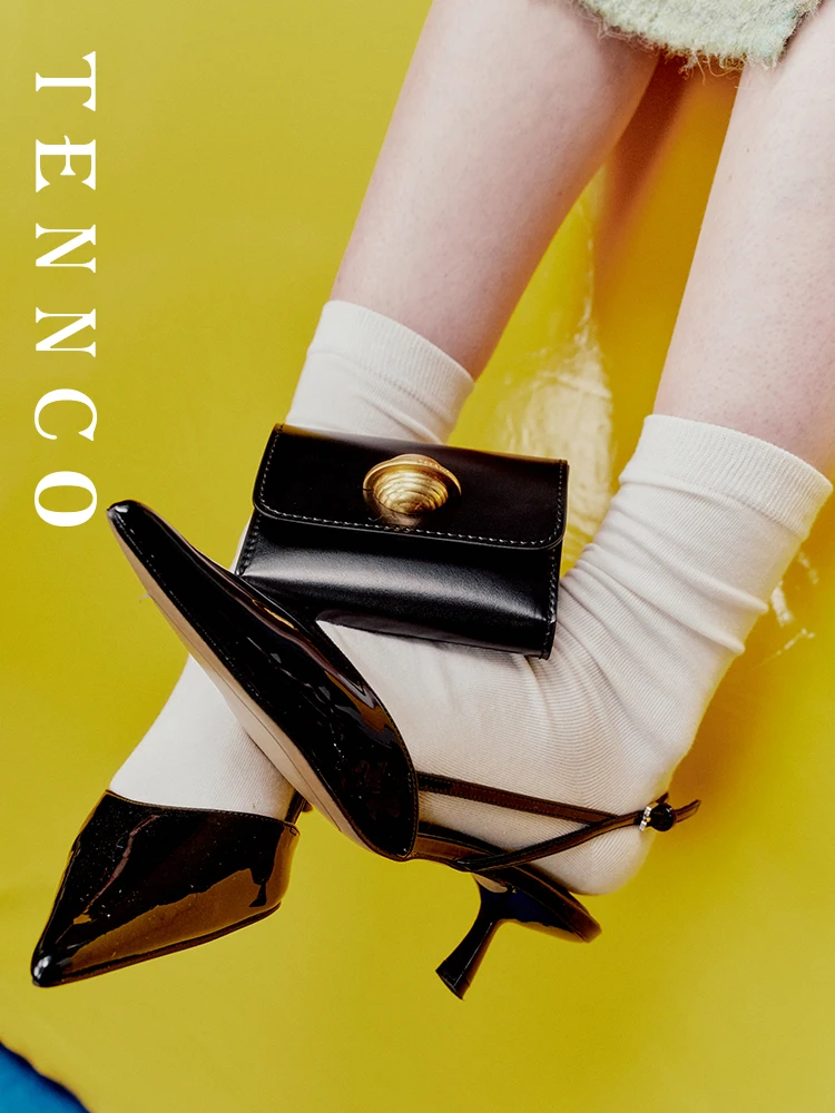 tennco-original-design-genuine-leather-wallet-women's-card-holder-coin-purse-high-end-sensation-youth-magnetic-buckle-closure