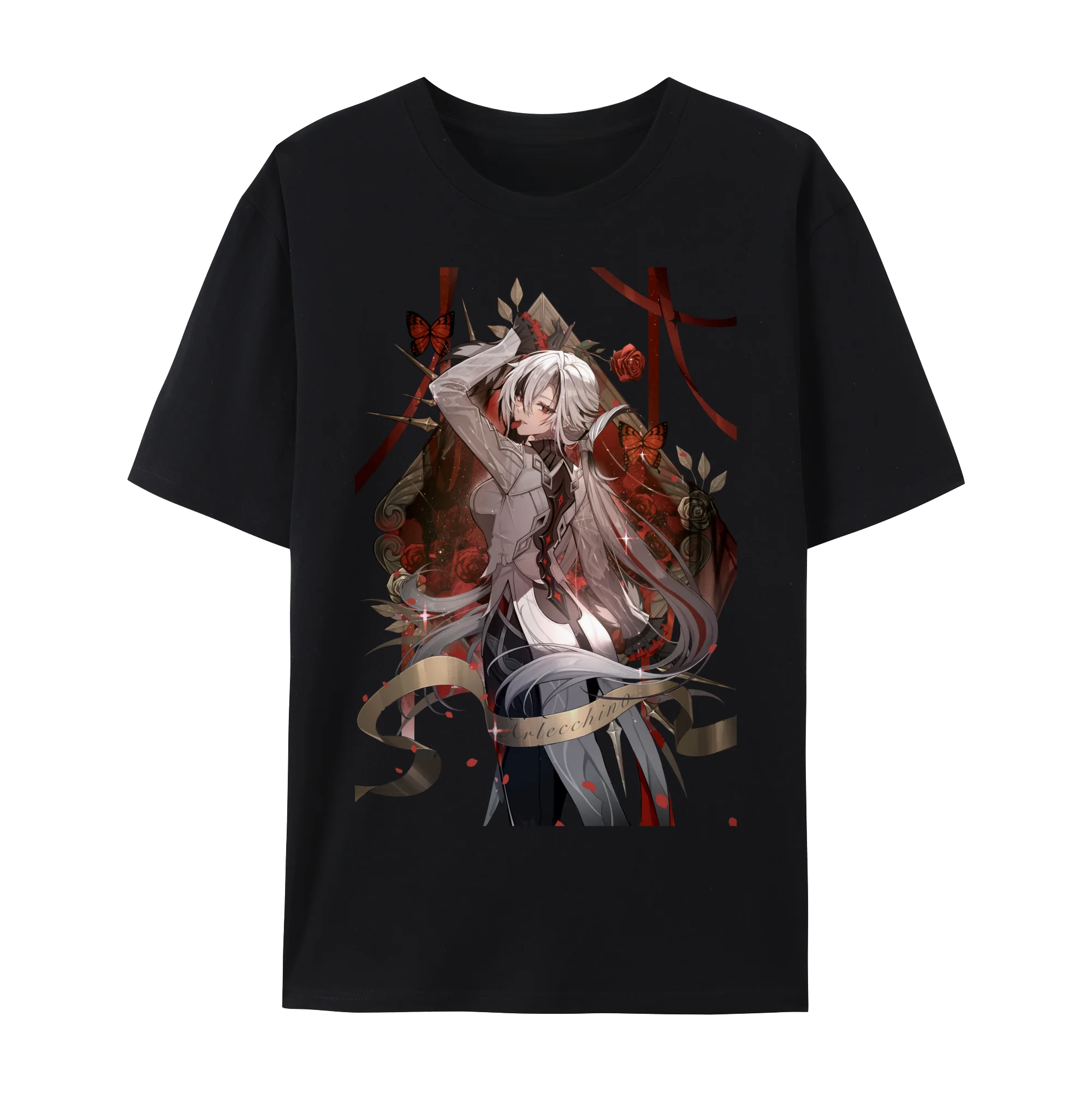 

GENSHIN IMPACT ARLECCHINO Impression Series Graphic Cotton Short Sleeve T-Shirt