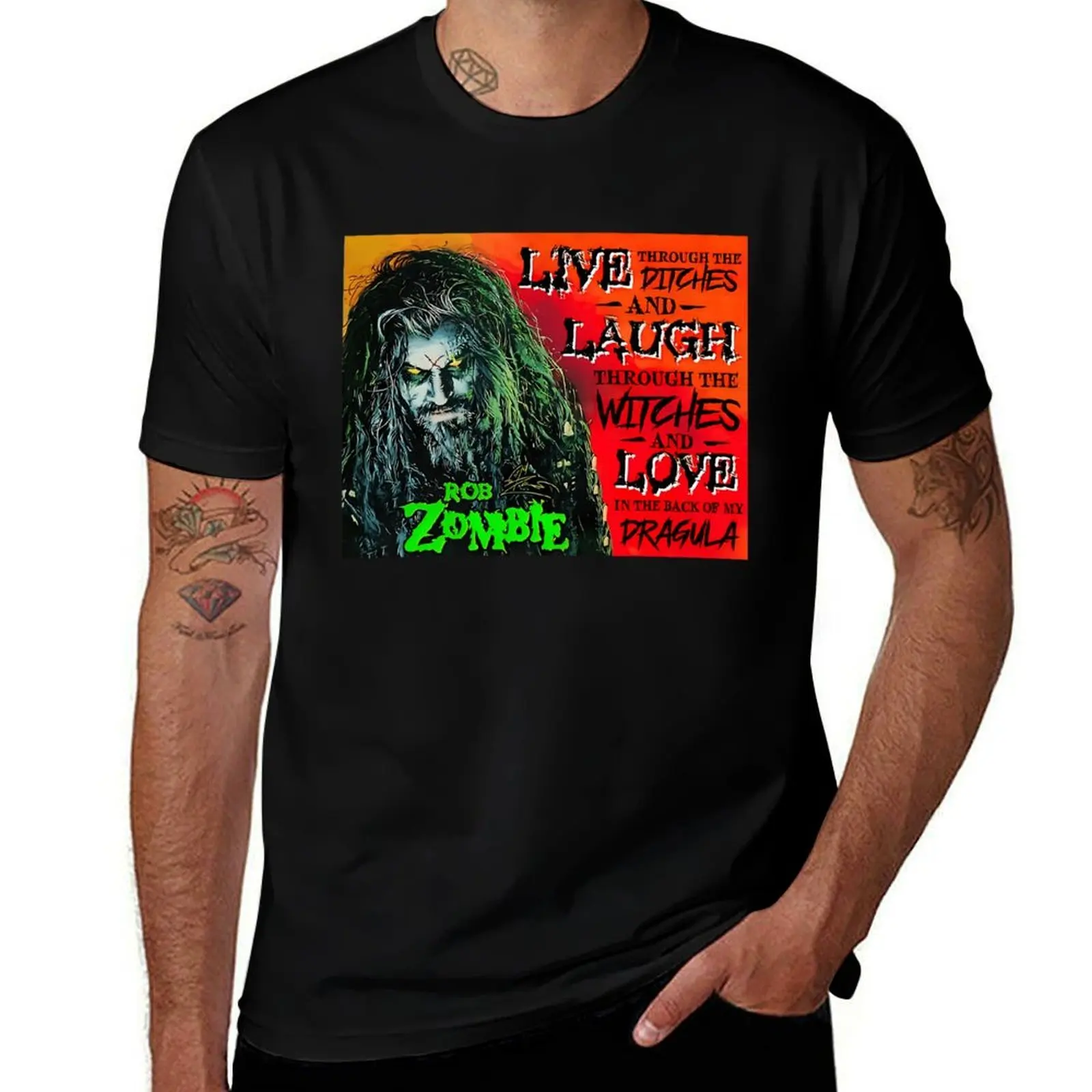 

Zombie And Rob Ditches - man T-Shirt Rob anime shirt Laugh essential t Dragula Live Zombie tshirt The tshirt Through