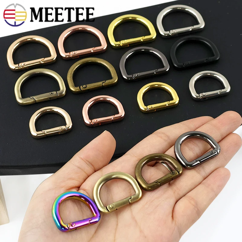 

16-25mm 5-20Pcs Metal D Ring Buckles for Bag Strap Keychain Carabiner Clasp Pet Collar Spring Snap Hook DIY Hardware Accessories