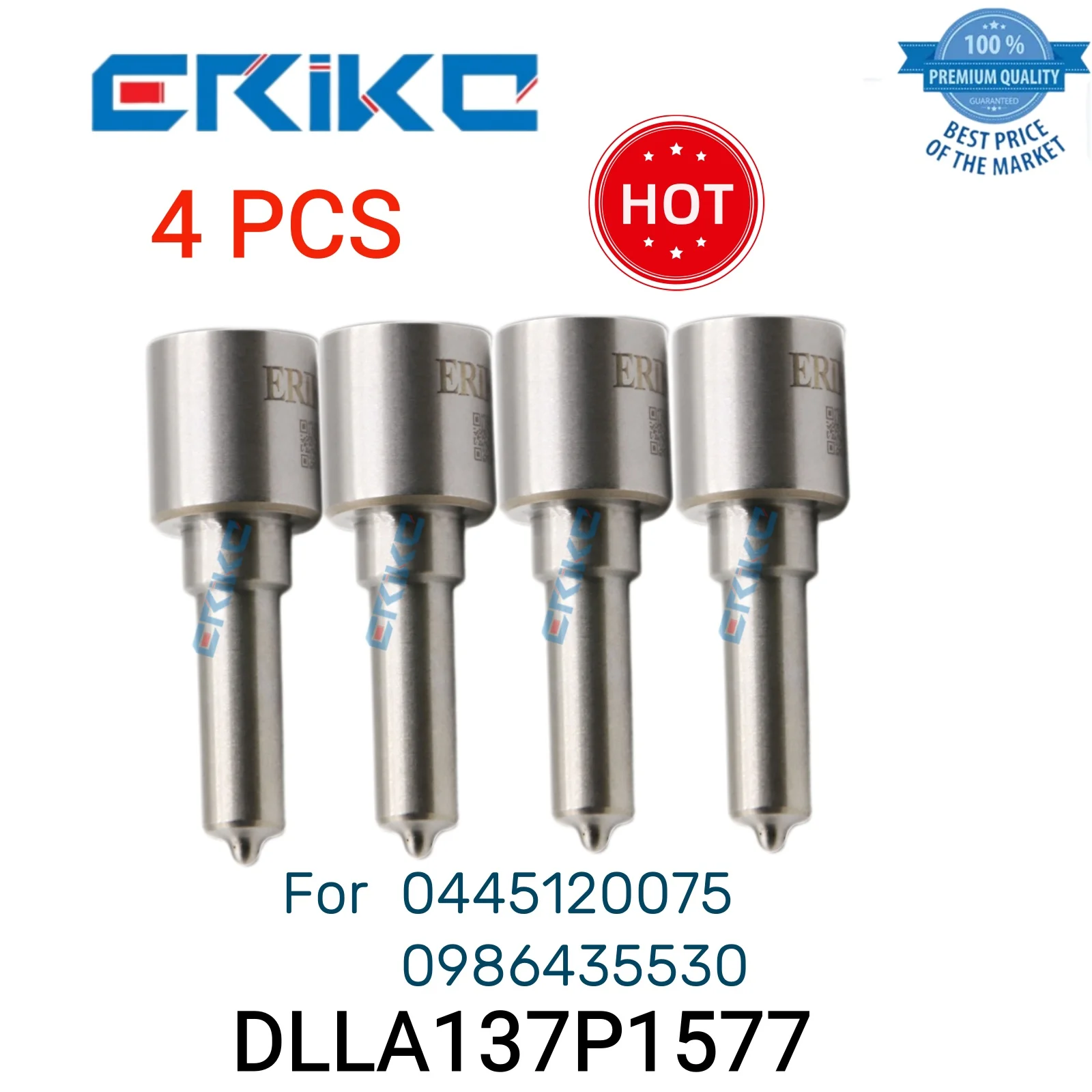 

4 PCS DLLA137P1577 0 433 171 966 Diesel Nozzle DLLA 137 P 1577 Fog Spray Nozzle DLLA 137P1577 fit for 0445120075 0986435530