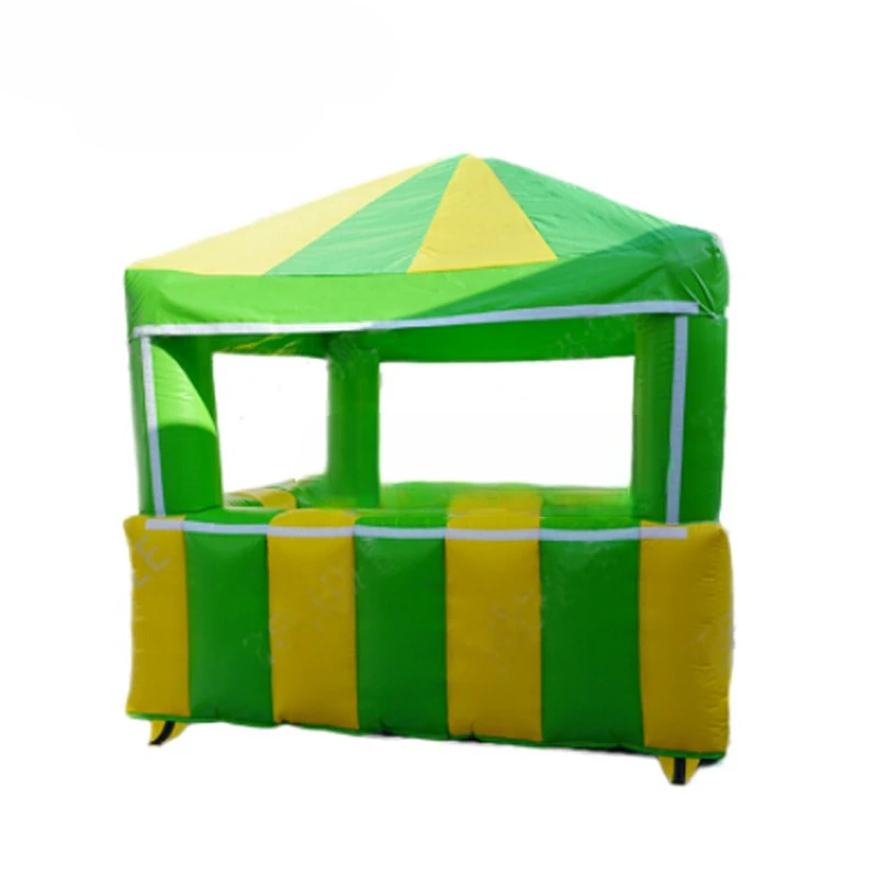 Orange Kiosk Inflatable  3x3m Inflatable  Food Concession Booth Portable Ticket Booth For Commercial Carnival Party