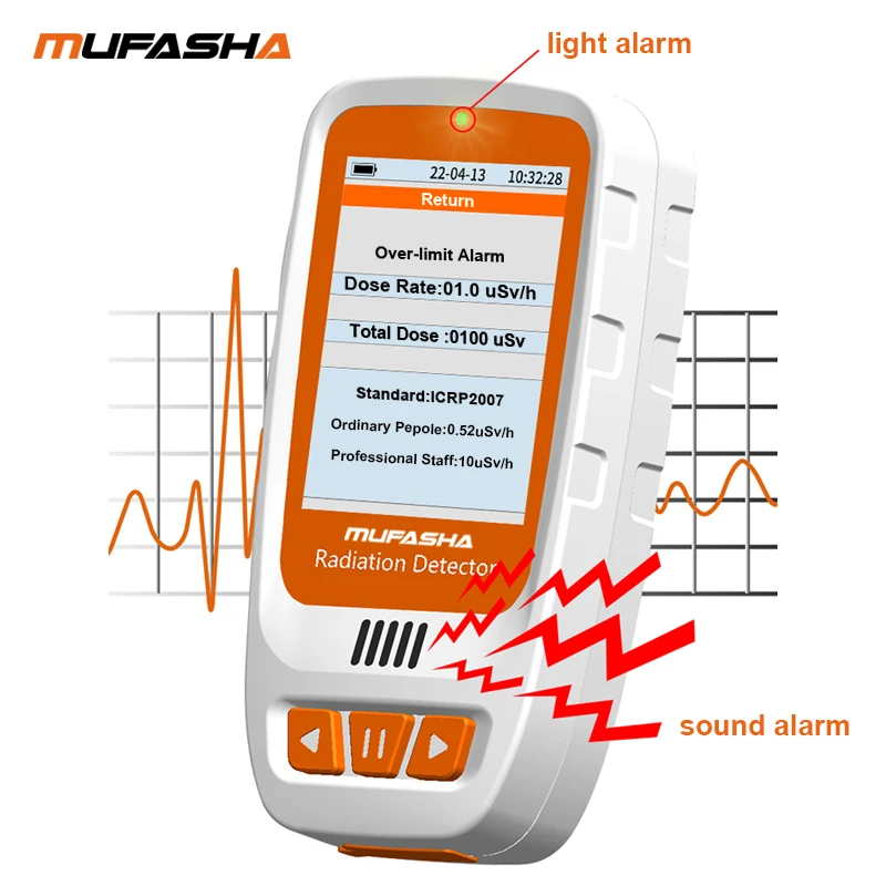 MUFASHA Nuclear Radiation Detector X-ray Y-ray B-ray with Built-in Lithium Battery