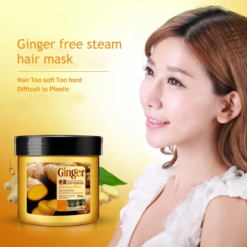 500ml Ginger Hair Treatment Mask Moisturizing Repair Curly Dry Damaged Hair Gentle Conditioner Beauty  Health product