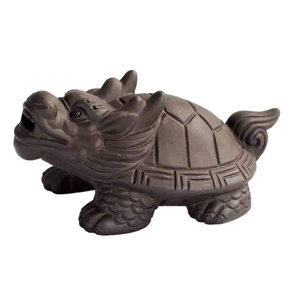

Tea Pet Turtle Decor for Home Pets Dragon Adorn Small Figurine Decorations Accessory