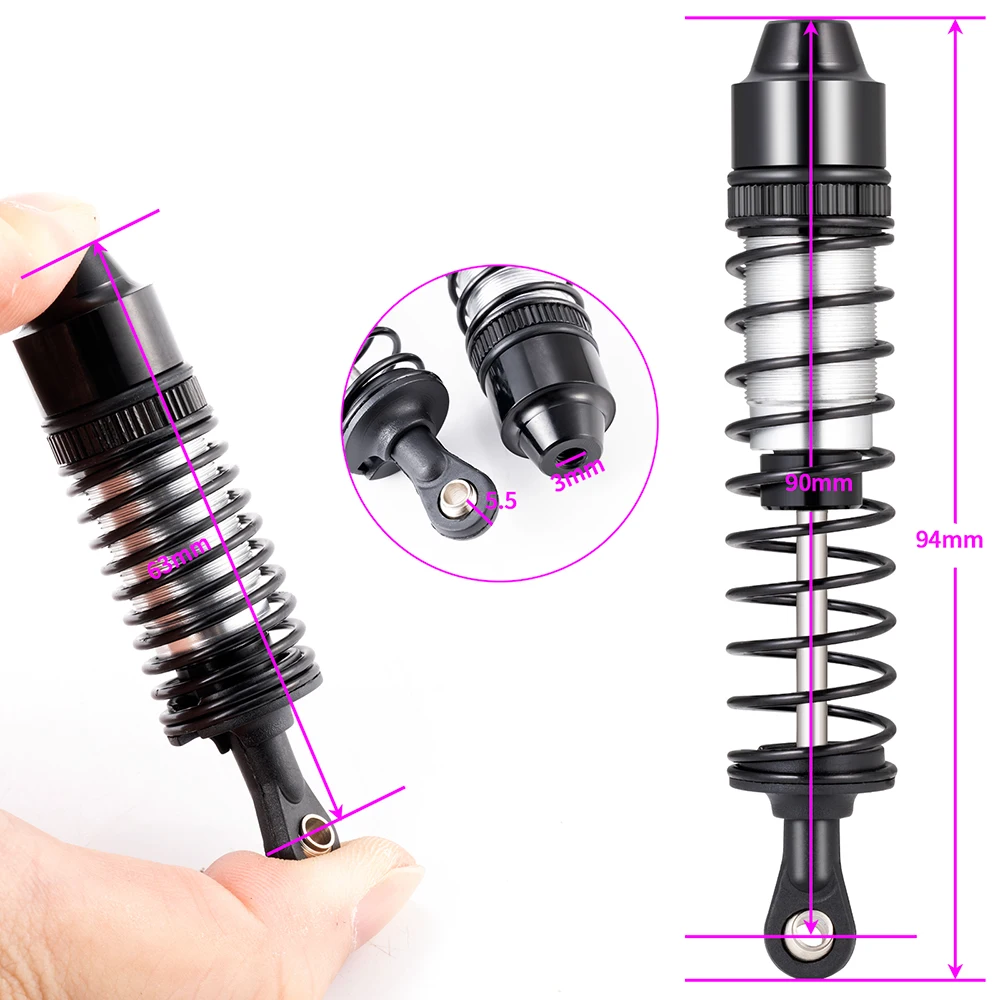 TRINOOD Aluminum Alloy Shock Absorber Damper for 1/12 Tamiya Lunch Box 57409 Upgrade Parts