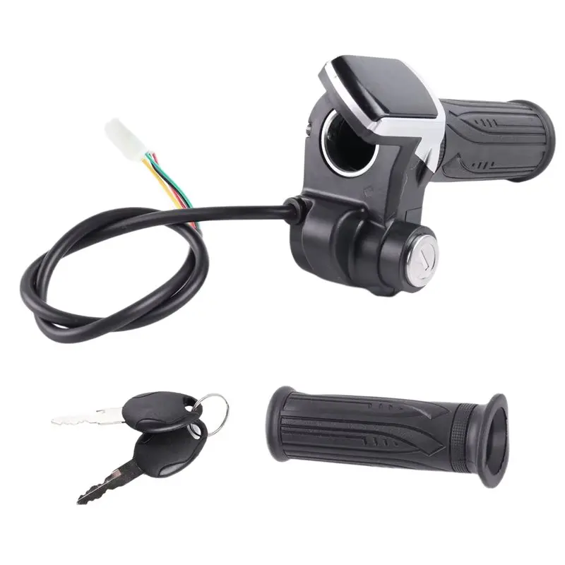Upgraded Throttle Grip For 36V For Electric Scooters Featuring Key Lock Power Indicator For Electric Bikes Motorcycles