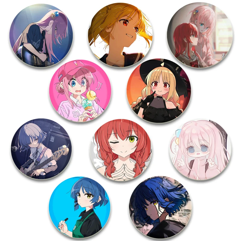 

58mm Anime Bocchi The Rock Brooch Pins Fashion Jewelry Accessories Cartoon Cosplay Badge for Clothes Backpack Decoration Gifts