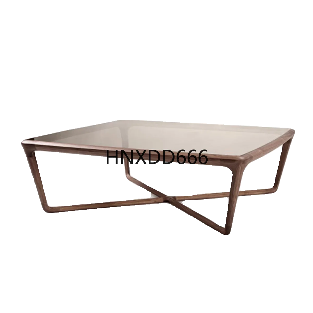 

Office walnut coffee table balcony casual tempered glass edge table